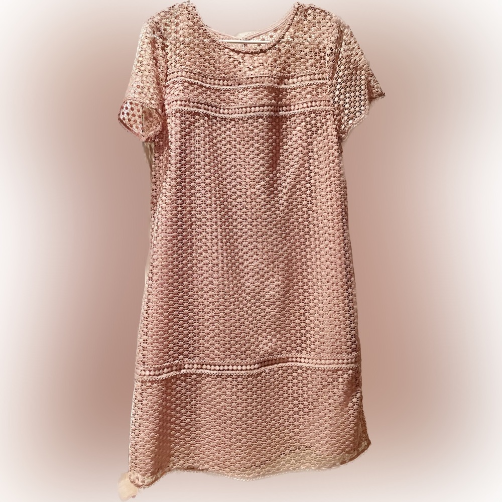 New Ann Taylor Rose Pink Women lace dress with Great condition US size 8.